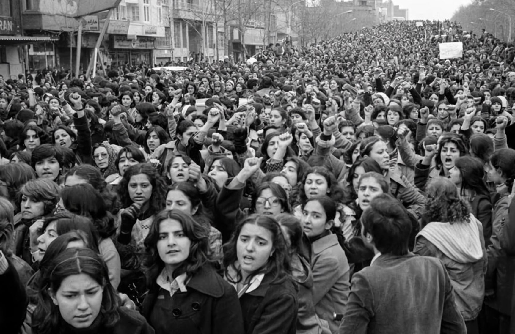 Protest marches against the mandatory hijab law