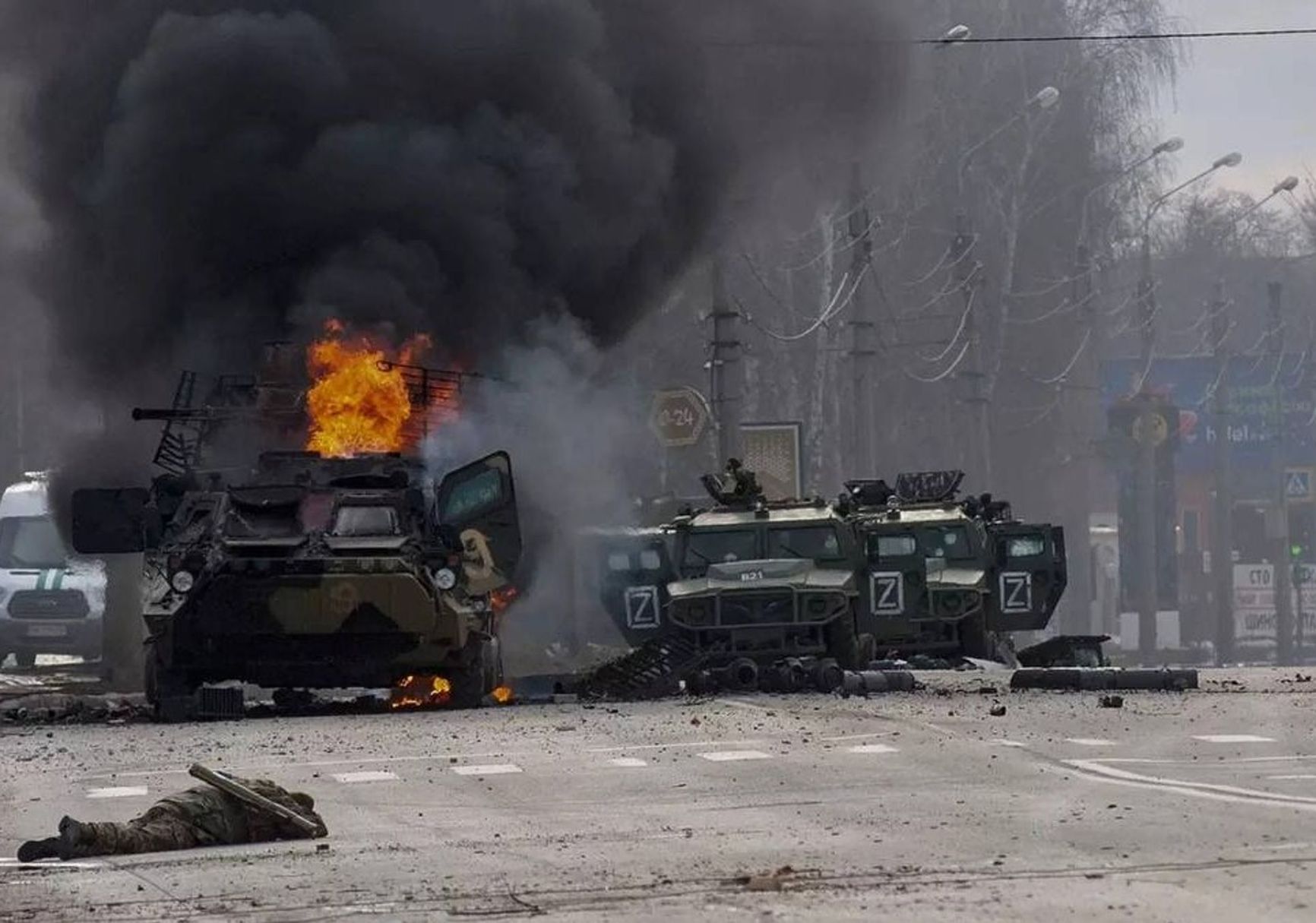 Damaged Tiger armored vehicles