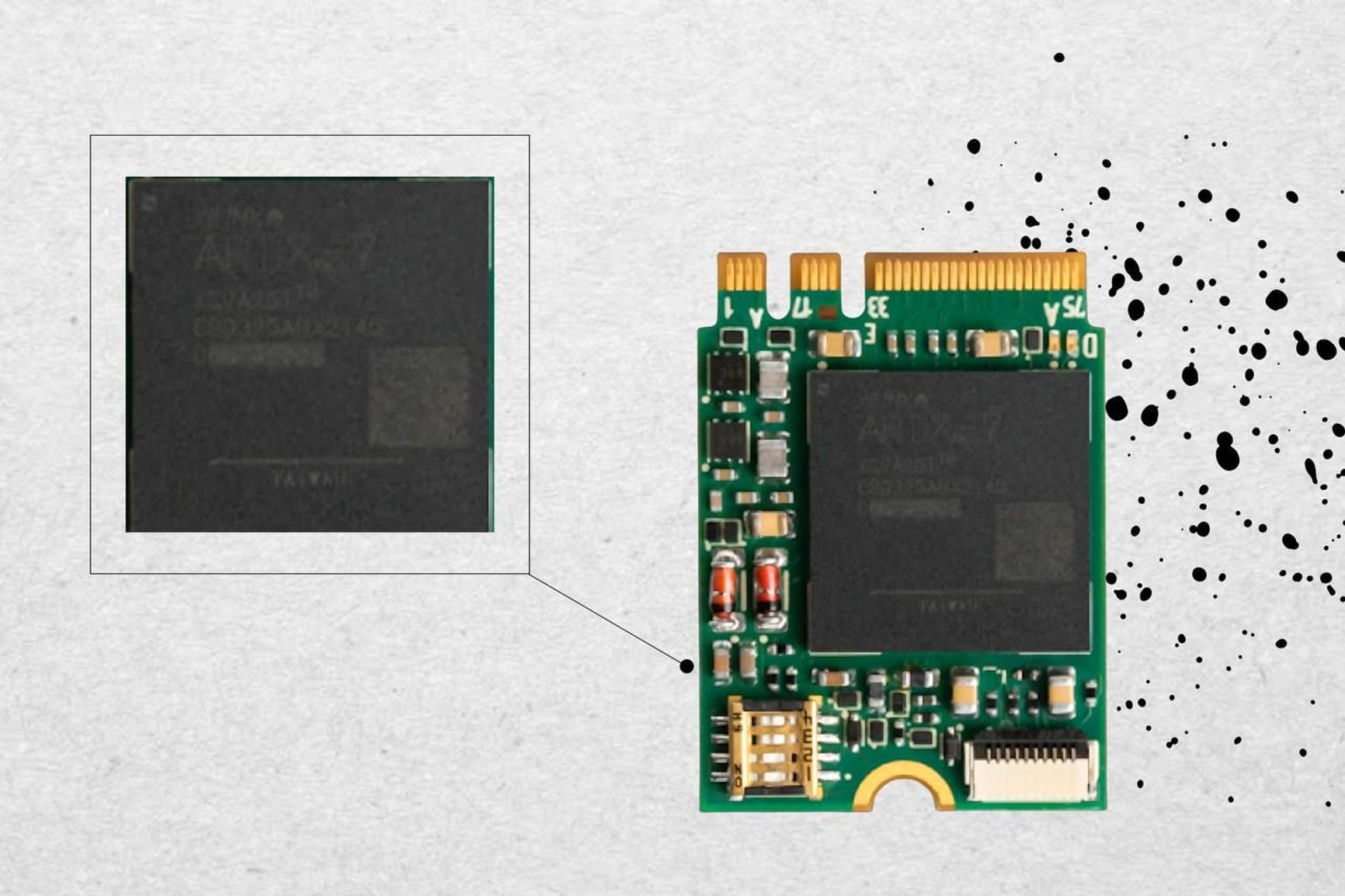 Xilinx Artix-7 microchip as part of the Sobol security tool produced by Kod Bezopasnosti. Source: gisp.gov.ru