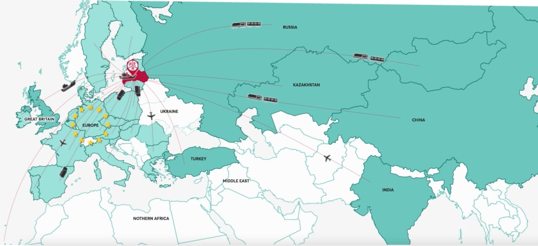 Geography of RER deliveries